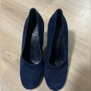 Tory Burch blue suede heels size 7
